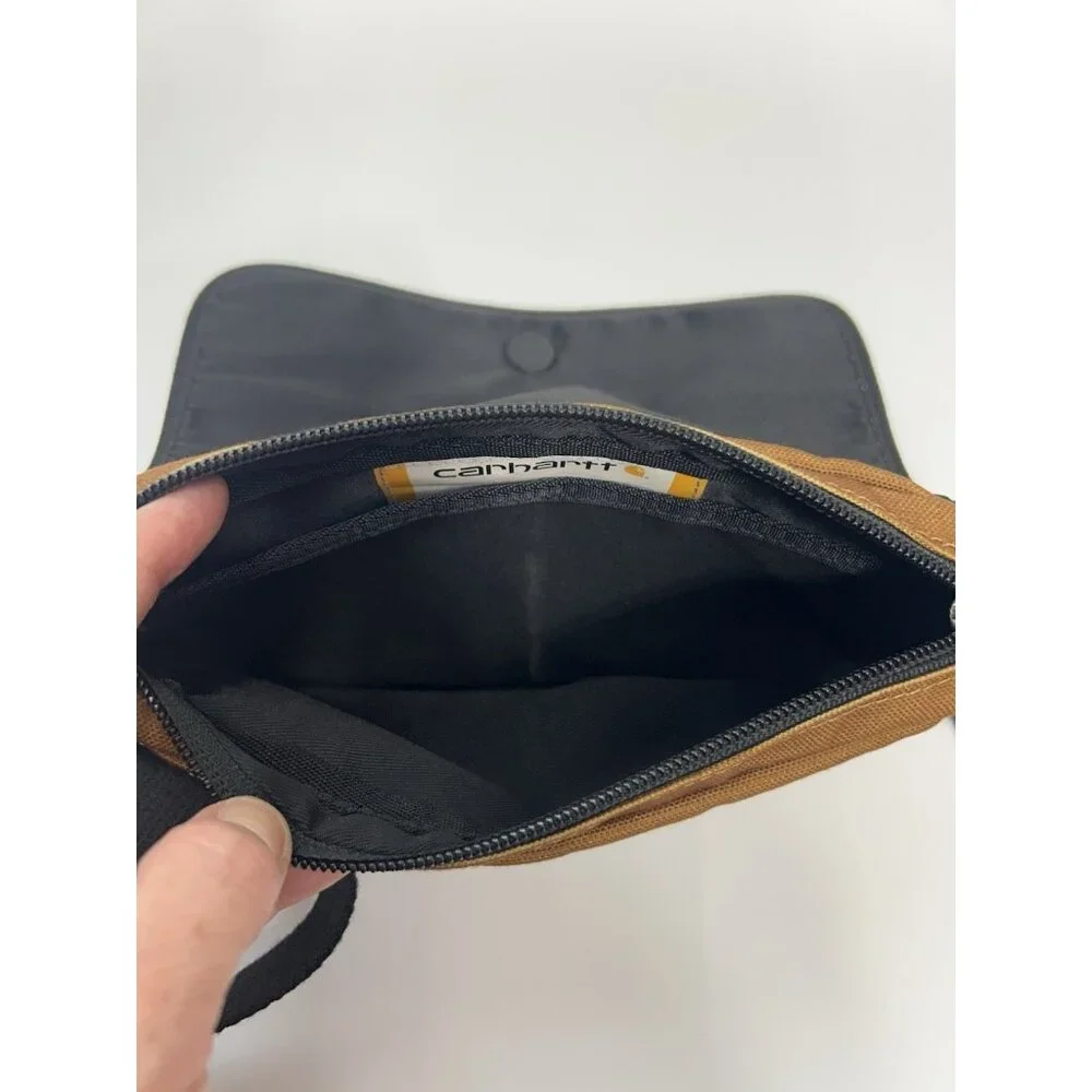 Carhartt Brown Canvas Crossbody Belt Bag Horizontal Waist Magnetic Closure